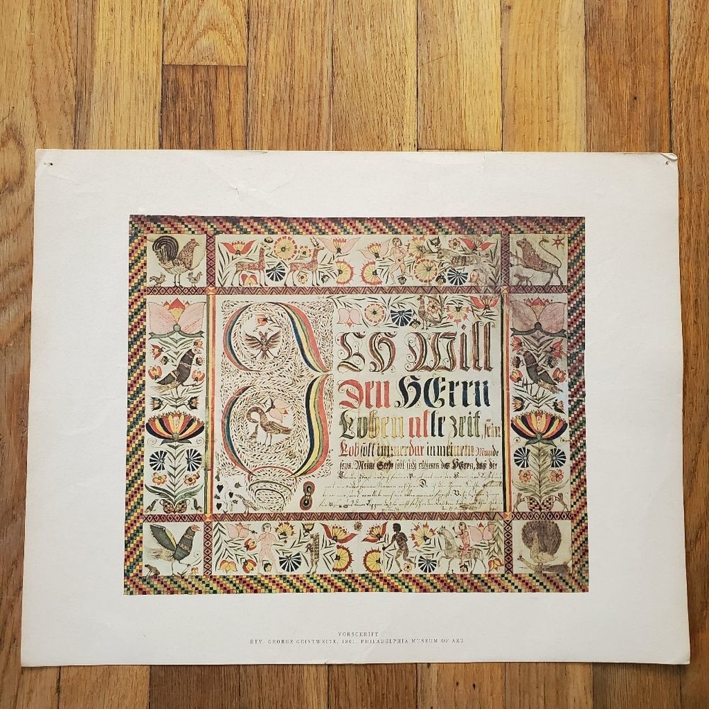 Vorschrift Art Print Folk Primitive George Geistweite Museum Philadelphia Vtg